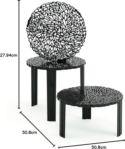Kartell 08500NE T-Table Möbel, schwarz, 50 x 50 x 28 cm H. 28 cm Nero, H. 28 cm Nero