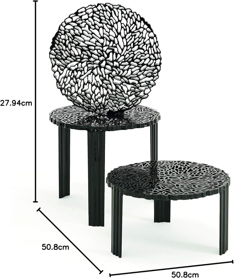 Kartell 08500NE T-Table Möbel, schwarz, 50 x 50 x 28 cm H. 28 cm Nero, H. 28 cm Nero