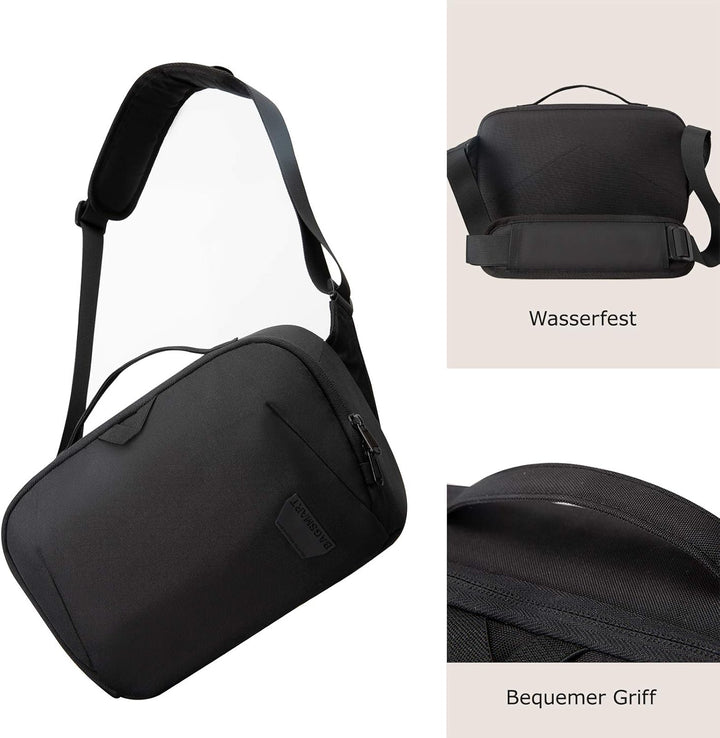 BAGSMART Kameratasche Grosse Umhängetasche Schultertasche, für DSLR SLR-Kamera und Zubehör, Schwarz,