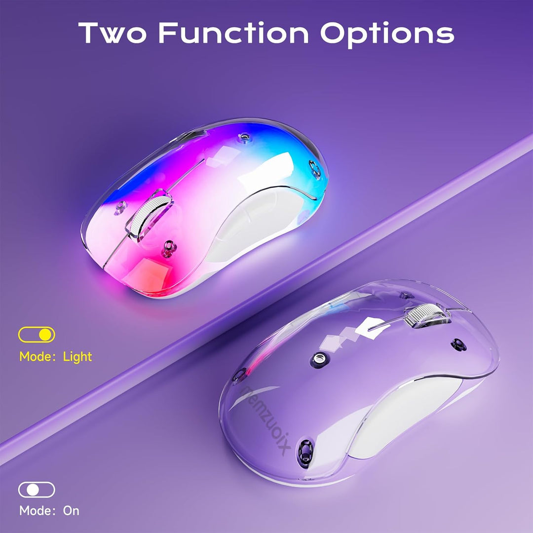 memzuoix LED Kabellose Maus – Wiederaufladbare 2.4G Optische Maus mit Magnetischer Abdeckung, Sanfte