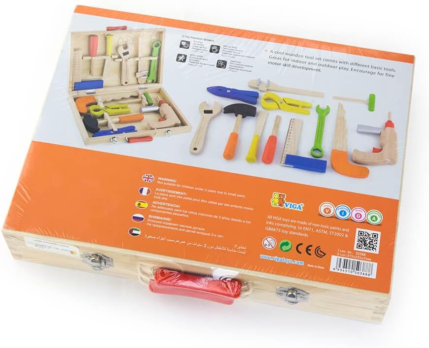 Viga 12 Teile Holz Tool-Set in Aufbewahrungsschachtel 