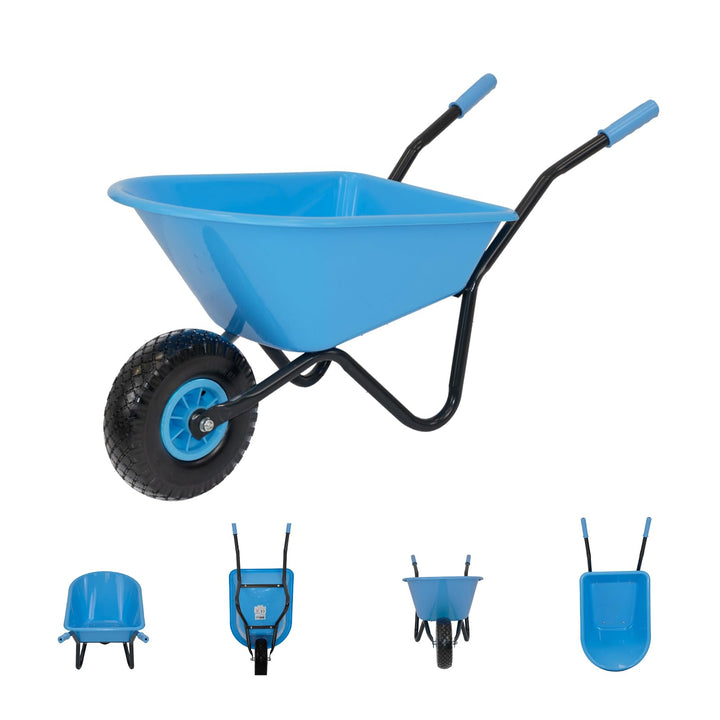 TRUTZHOLM Kinderschubkarre Uni 40 kg Traglast 3,6 kg Stahl Kunststoff hellblau Vollgummirad Schiebka