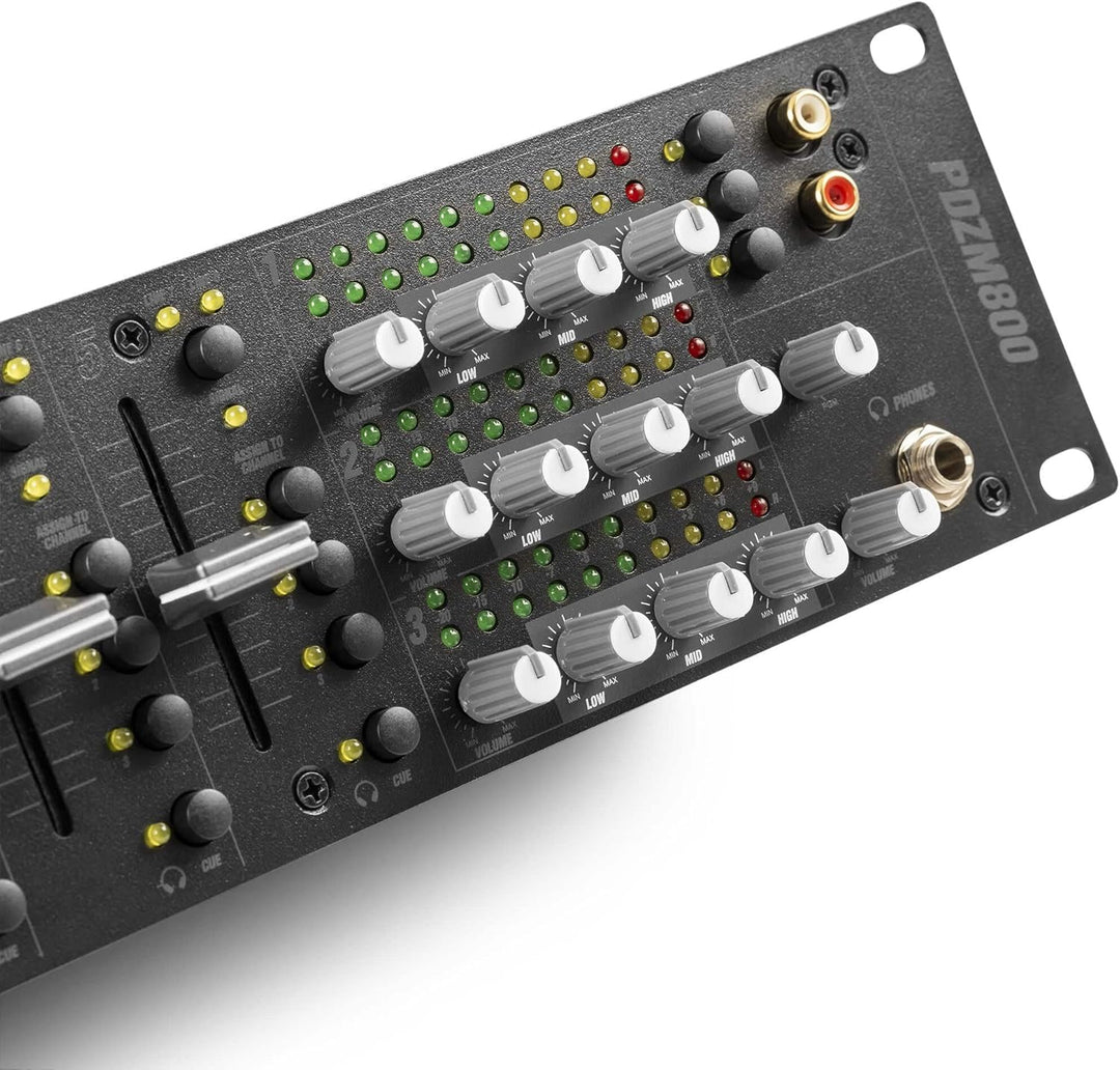 Power Dynamics PDZM800 Audio Mischpult 3-Zonen Mixer für Lautsprecher Installationen - DSP, 5 Input
