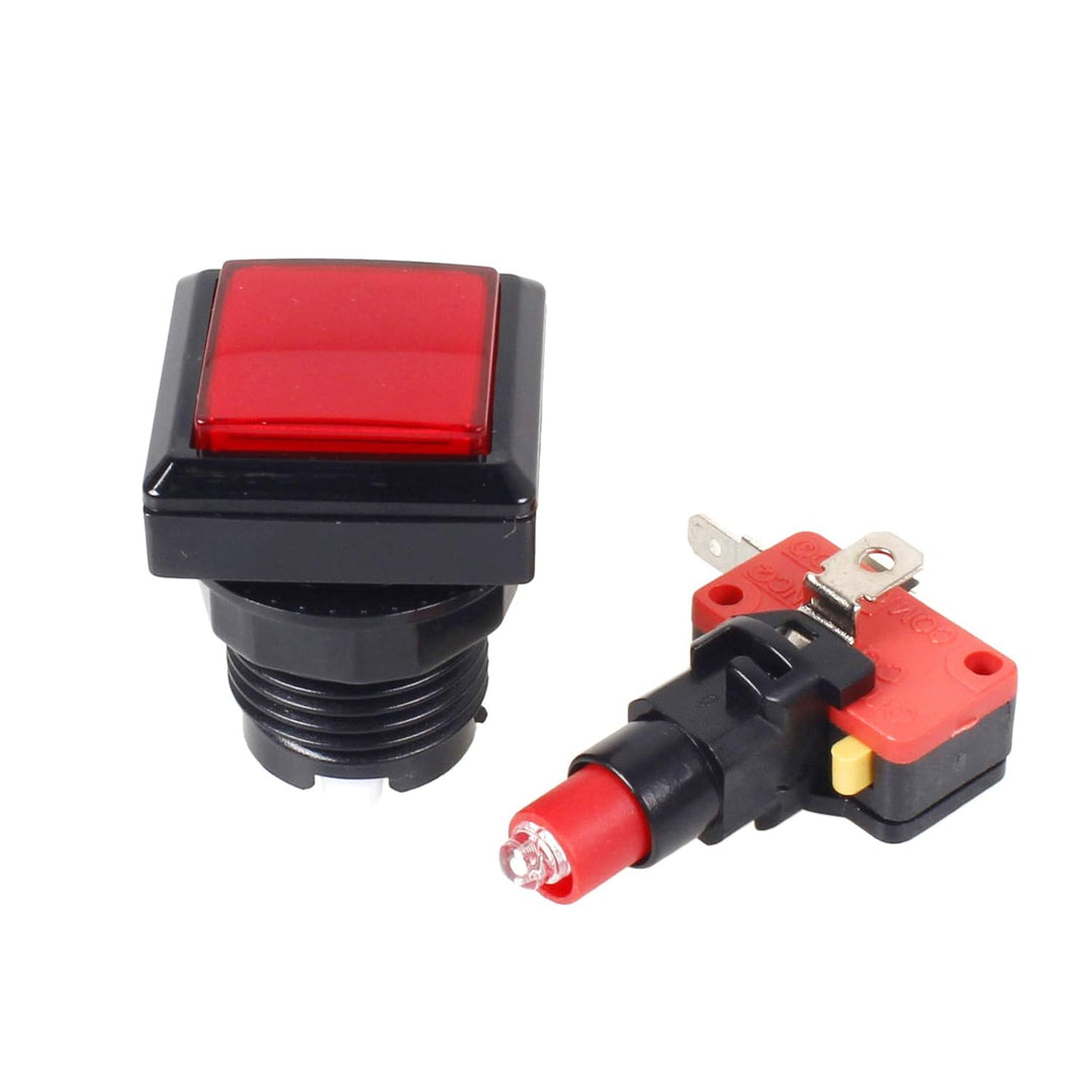 EG STARTS 10 x Arcade Square quadratische LED beleuchtet Druckknopf mit Micro Schalter für Arcade Ma