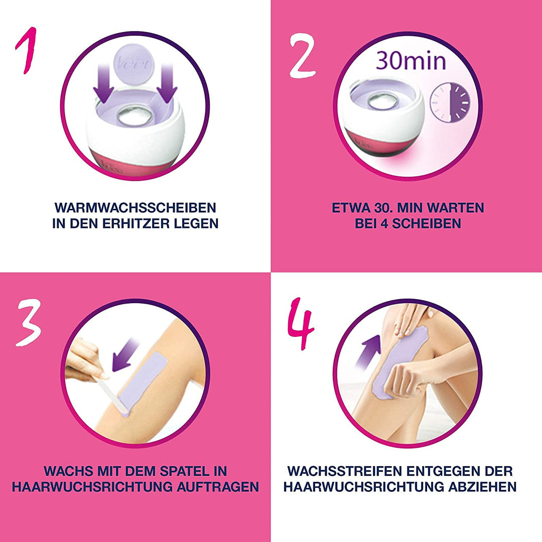 Veet Spawax Warmwachsscheiben für das Veet Spawax Wachsgerät – Langanhaltende Haarentfernung für sei