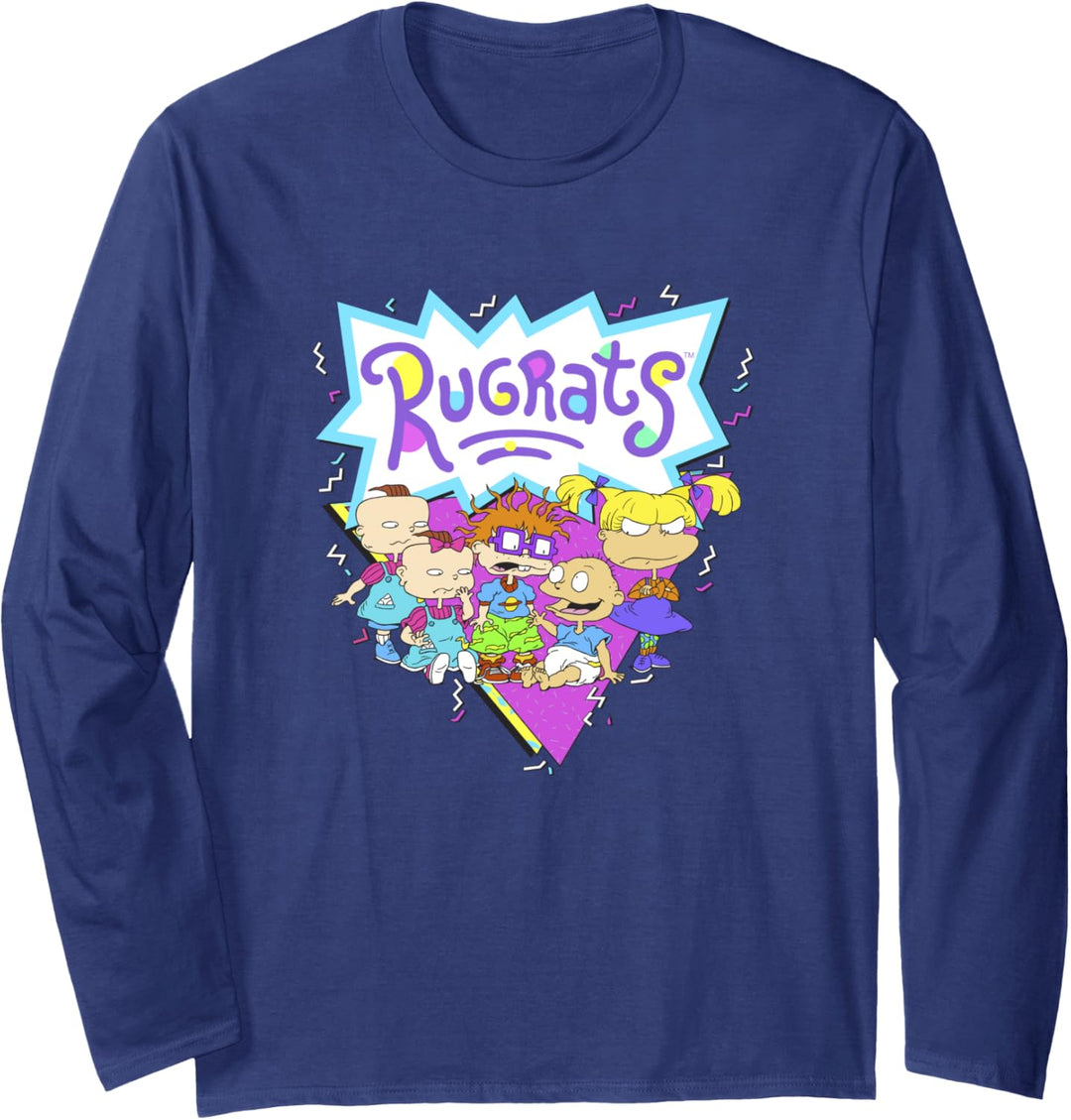 Rugrats Group Shot Purple Triangle Logo Langarmshirt