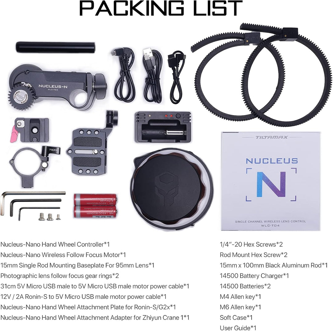 TILTA WLC-T04 Nucleus-Nano Nucleus N Wireless Lens Control System Follow Focus kompatibel Crane 1 2