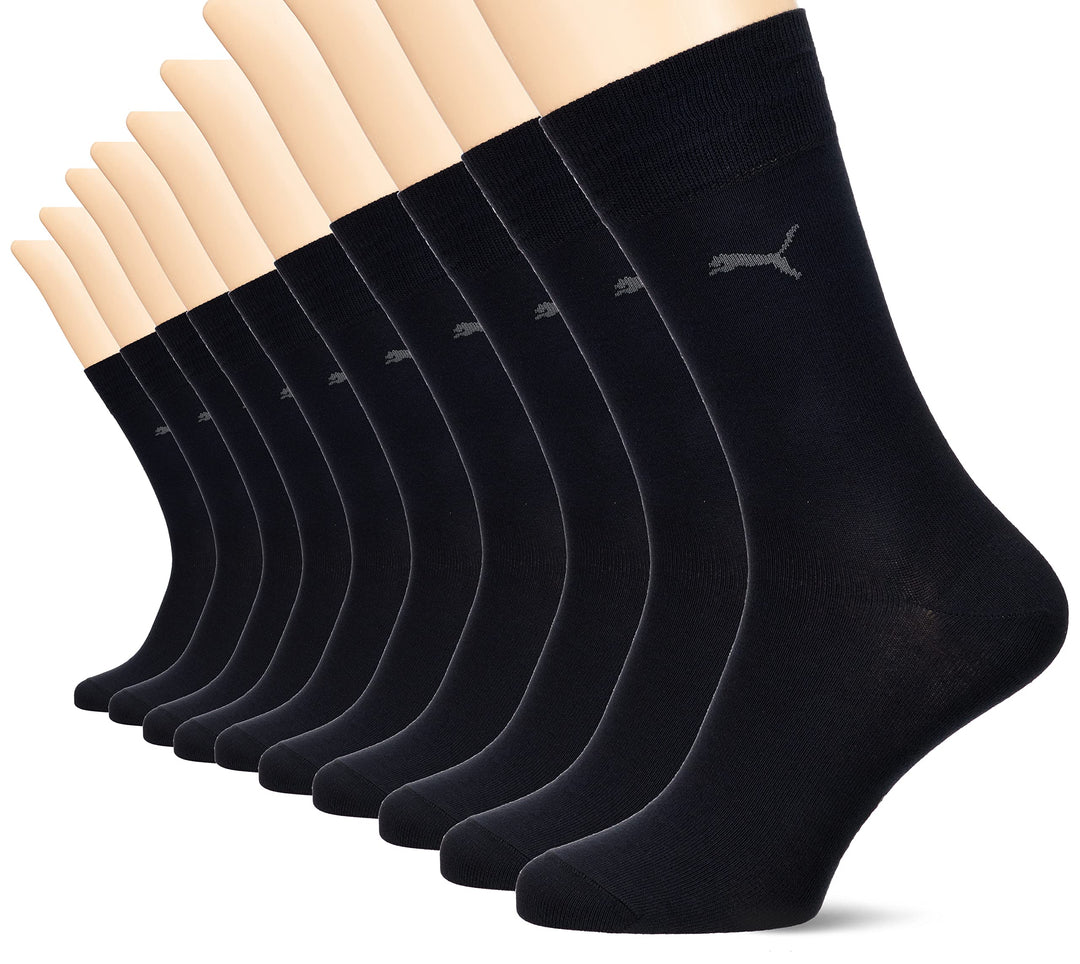PUMA Klassische Herren-Socken, lässig, 10 Stück Schwarz 47-49, Schwarz 47-49