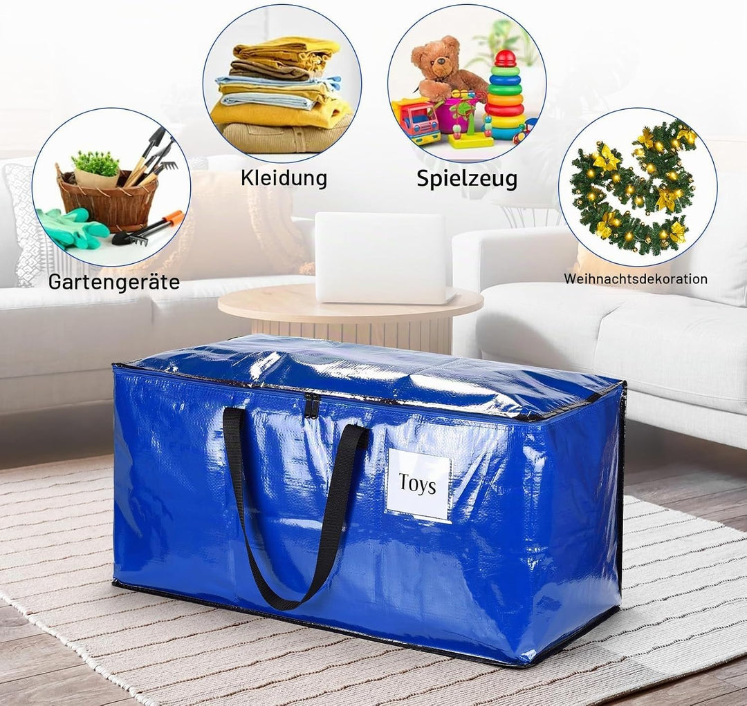 4er-Pack Extra Grosse, Strapazierfähige Aufbewahrungsboxen mit Deckeln, Grosse Starke Umzugskartons,
