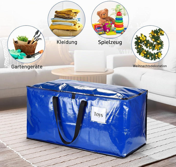4er-Pack Extra Grosse, Strapazierfähige Aufbewahrungsboxen mit Deckeln, Grosse Starke Umzugskartons,