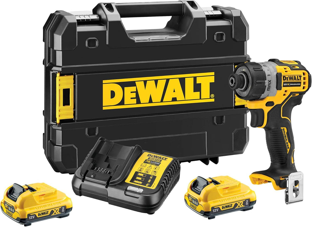 DEWALT 12V 2-Gang Akku-Schlagbohrschrauber DCD706D2 (2.0Ah, bürstenlos, mit Vollmetallgetriebe & 15-