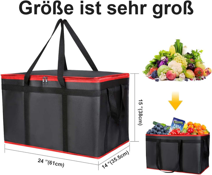 musbus riutilizzabile, per alimenti refrigerati e isolati, ideale per la spesa Della spesa (Nero) Bo