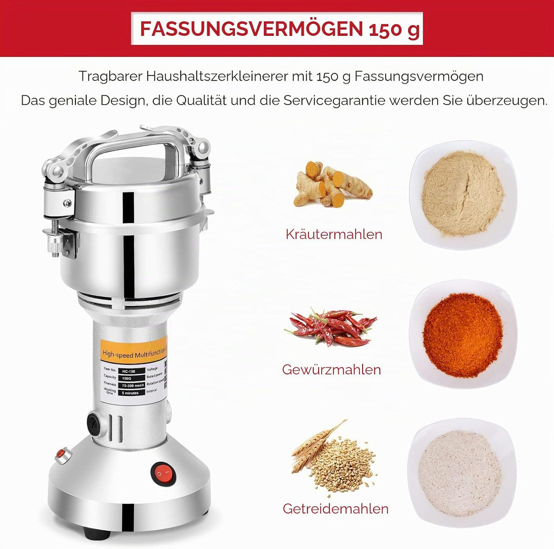 Kotsy 150g Tragbare Getreidemühle 220 V Hochgeschwindigkeits Schleifmaschine Mehl Pulver Maschine fü