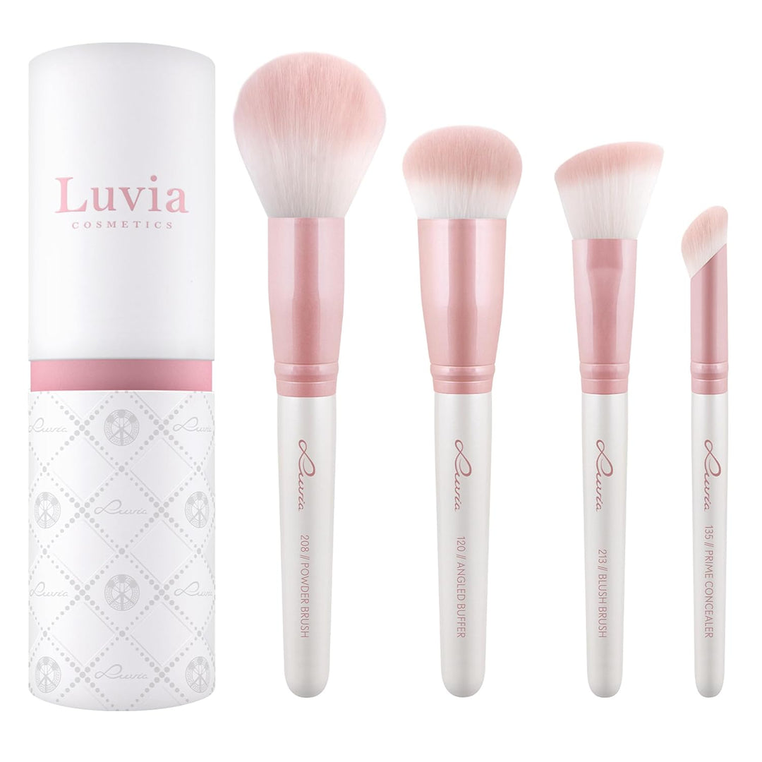 Make-Up Pinselset Luvia, Flawless Face Brush Set, Gesichtspinsel-Set, 4 Vegane Kosmetikpinsel, Schmi