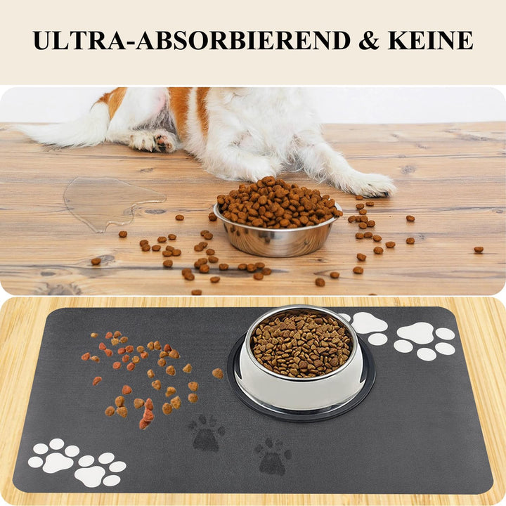 Napfunterlage Hund Katzen Futternapf Unterlage: 60 x 40 cm rutschfeste Hundenapf Unterlage Katzennap