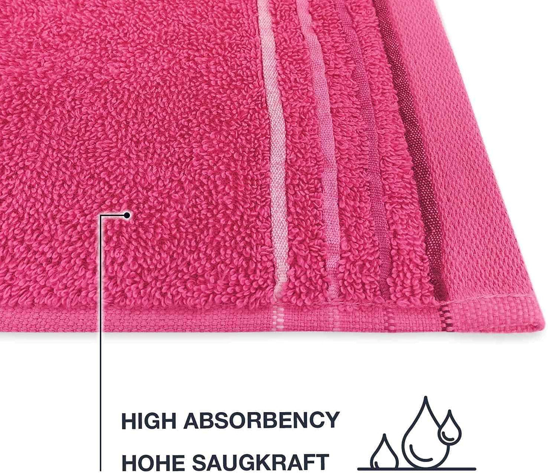 WohnDirect Duschtuch Set 2 teilig - 2 Badetücher (70x140) - Frottee 100% Baumwolle - Pink 2 Badetüch