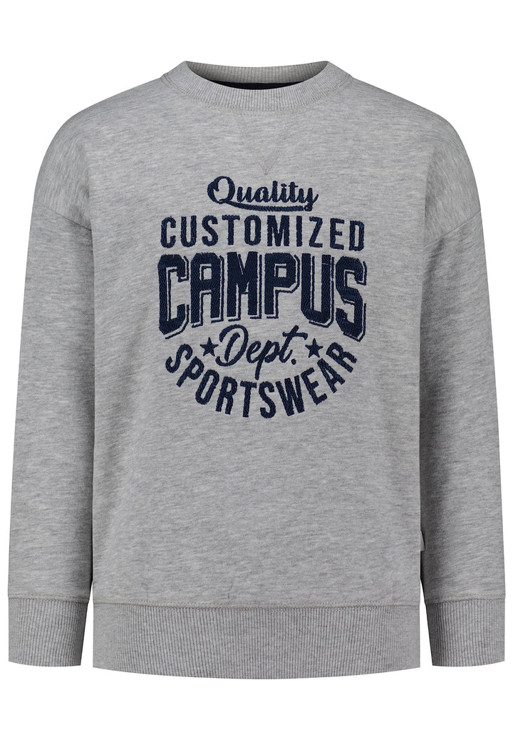 SALT AND PEPPER Jungen Boys Sweat Campus Emb Sweatshirt 128-134 Grau, 128-134 Grau