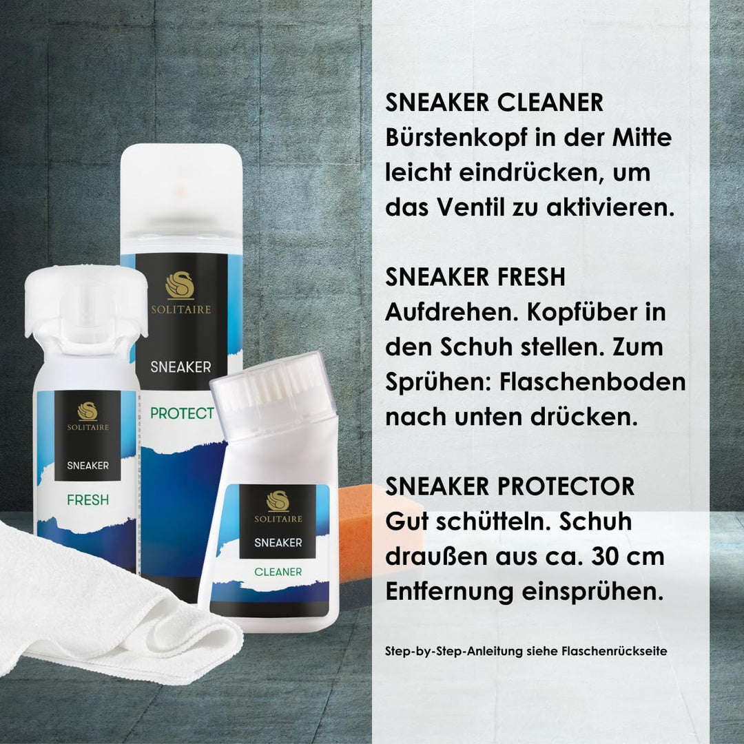 SOLITAIRE Premium Sneaker Reinigungsset – Reinigung für Sneaker und Schuhe, inkl. hochwertigem Sneak