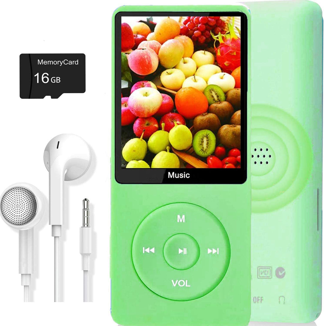 MP3-Player, Musik-Player mit 16GB Micro SD Karte, Ultra Slim Musik-Player mit eingebautem Lautsprech