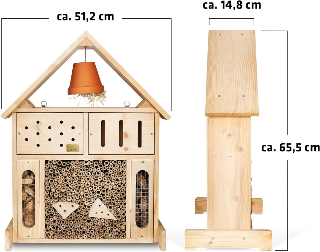 GARDIGO® Insektenhotel XXL - Insektenhaus für den Garten I Made in Germany I Regionales Holz I Nistk