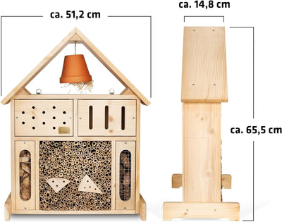 GARDIGO® Insektenhotel XXL - Insektenhaus für den Garten I Made in Germany I Regionales Holz I Nistk