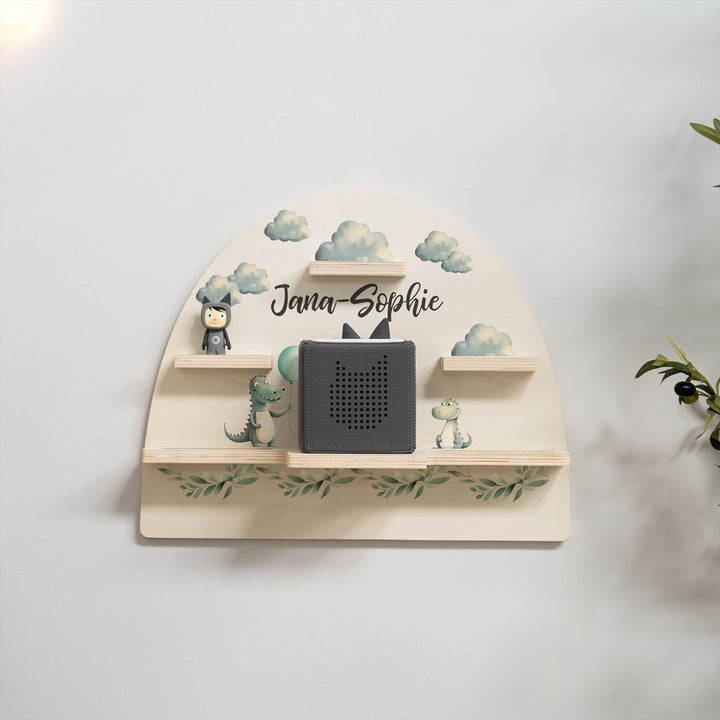 Geschenkfreude Personalisiertes Toniebox Regal für Kinderzimmer - Kinder Wandregal für Tonie Hörfigu