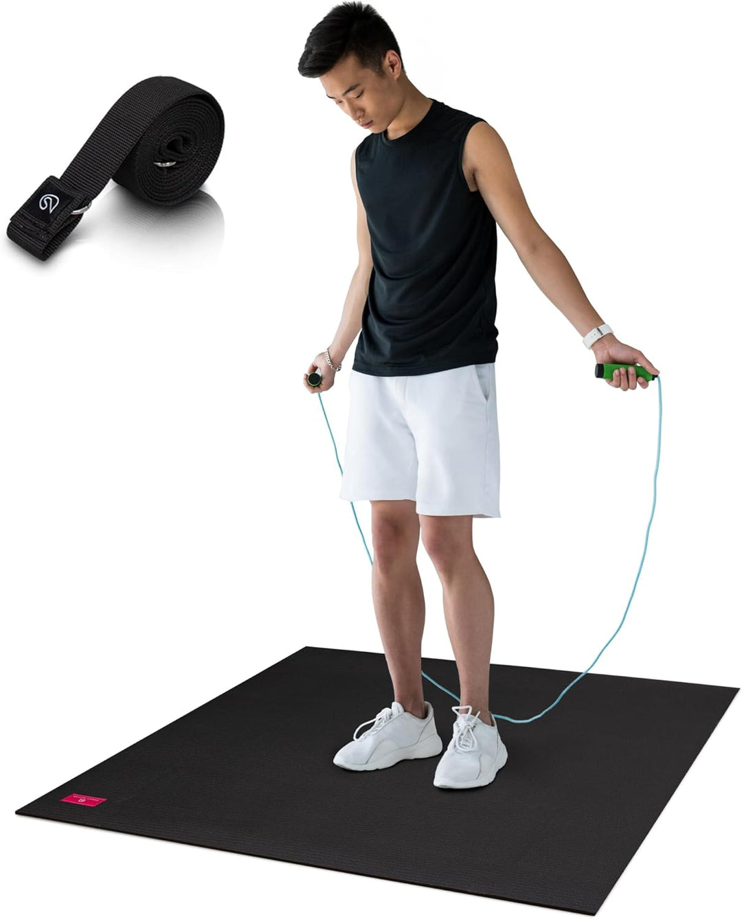 SHANTI NATION - Cardio Mat 95 - kompakte Fitnessmatte (95 x 95 cm) - inkl Tragegurt - ideal zum Seil