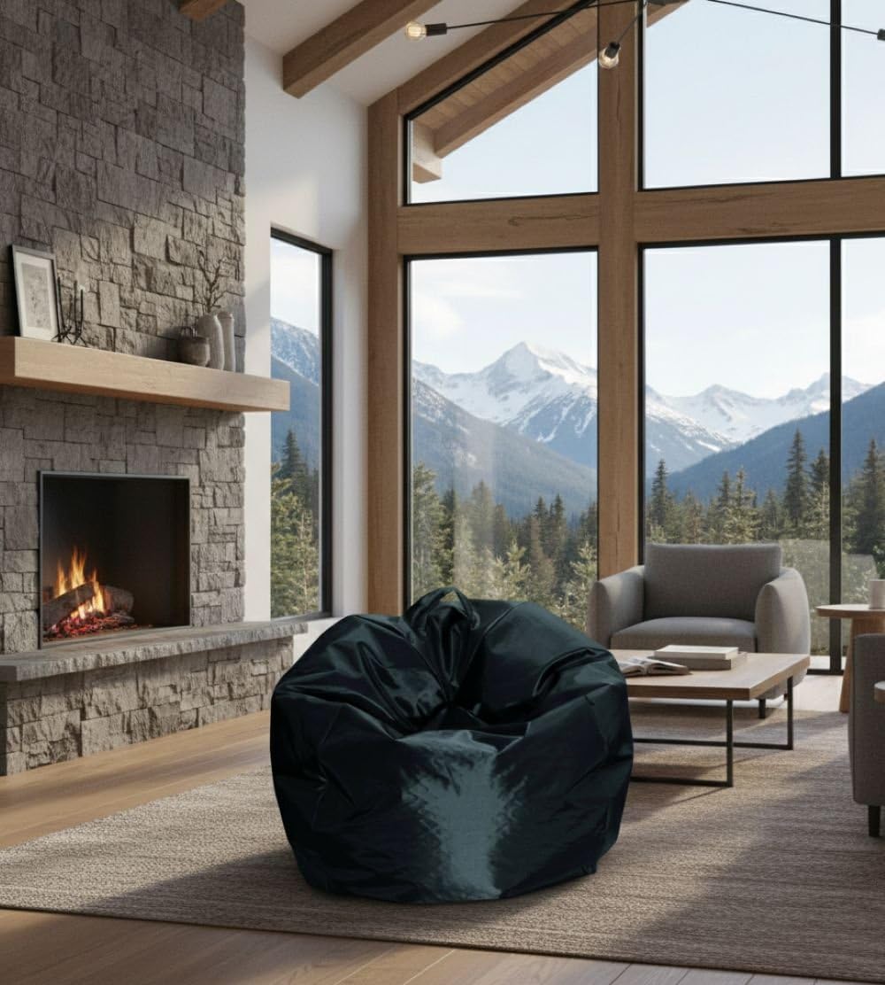 Dmora - Eleganter Sitzsack, schwarze Farbe, Masse 65 x 50 x 65 cm Nero, Nero