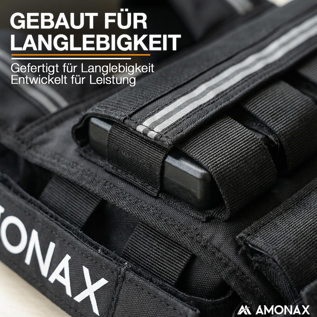 Amonax Gewichtsweste 10kg/20kg/30kg, Verstellbare Gewichtsweste für Herren und Damen, Weighted Vest