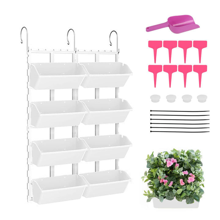 CEIEVER Hängende vertikale Wand Pflanze, Vertikaler Garten Pflanzenwand mit 8 Taschen Platzsparende