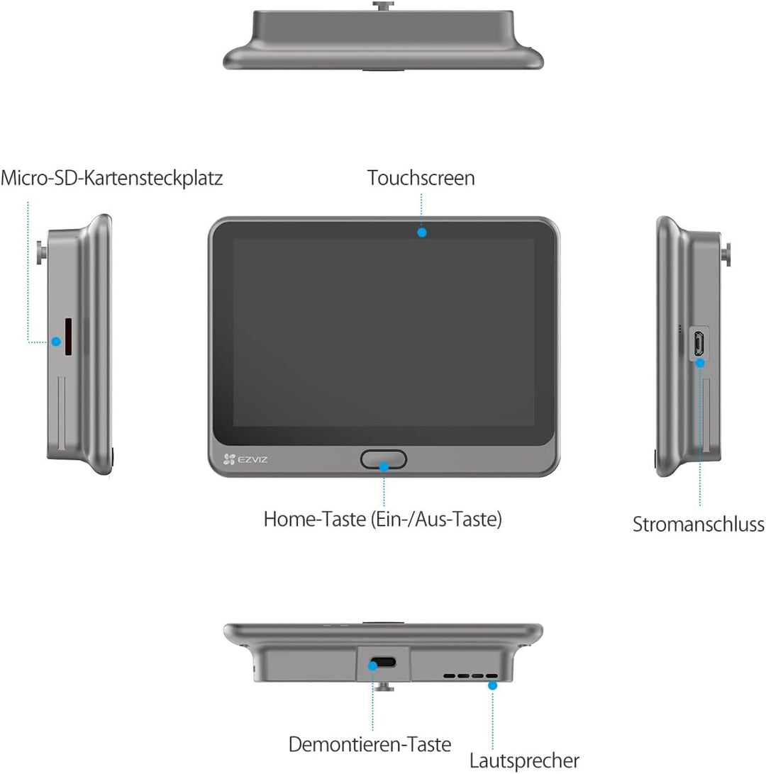 EZVIZ WLAN Türklingel mit 166° Weitwinkel und PIR-Sensor, 2MP Türspion Kamera mit 4,3 Zoll Farbbilds