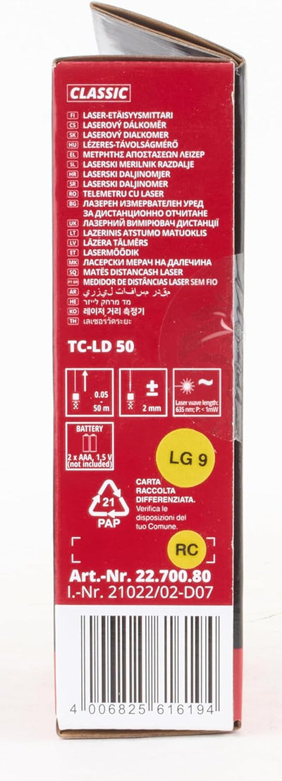 Einhell Laser-Distanzmesser TC-LD 50 (bis 50 m, Messreferenz Vorder-, Hinterkante oder Anschlagplatt