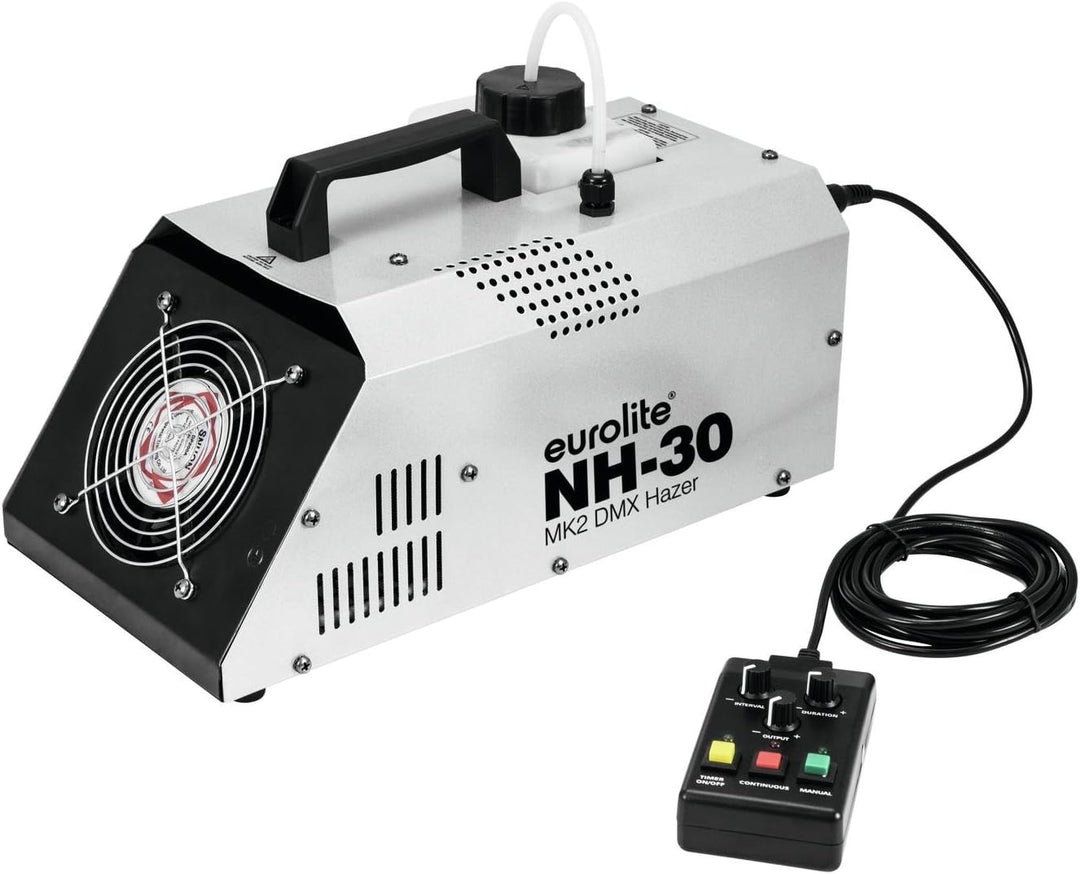 Eurolite NH-30 MK2 DMX Dunstnebelmaschine | Extrem kompakte, starke Maschine (720 W) mit Timer, Funk
