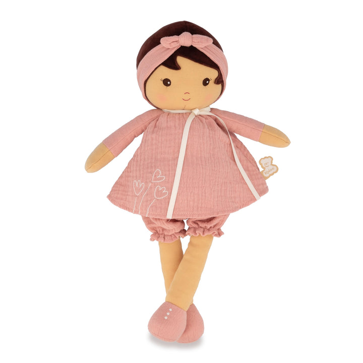 KALOO - Tendresse - Meine Erste Stoffpuppe Amandine - 40 cm Grosse Puppe - Musselinkleid - Dunkler T