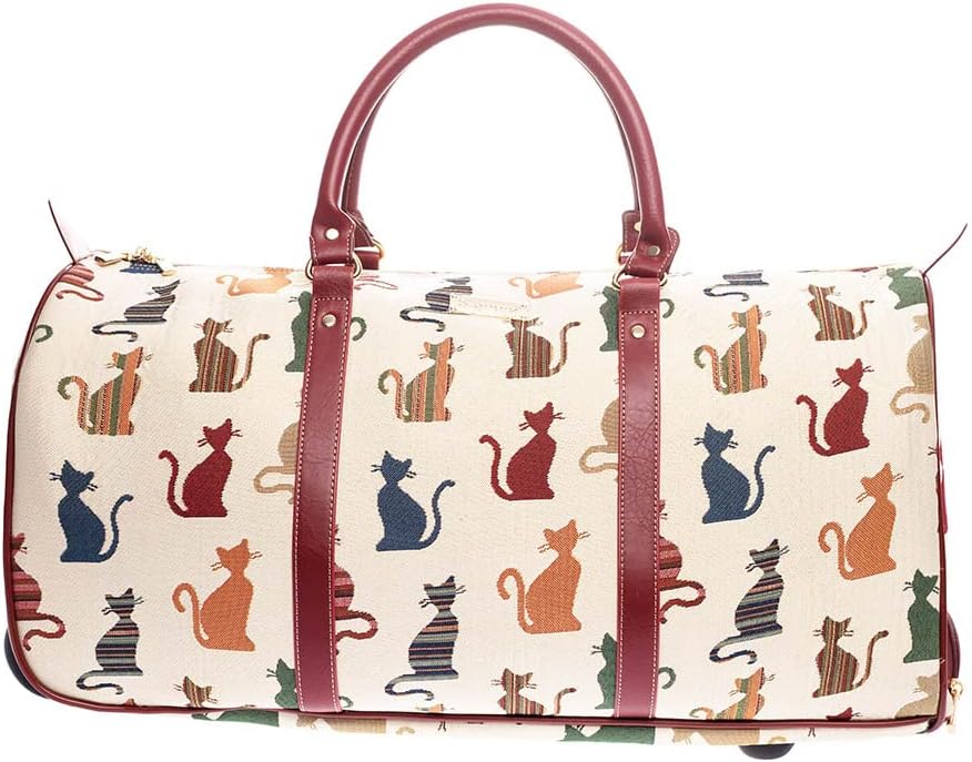 Signare Gobelin-Reisetasche Übernachtungstaschen Wochenendtasche mit Rad für Frauen mit Gartenblume