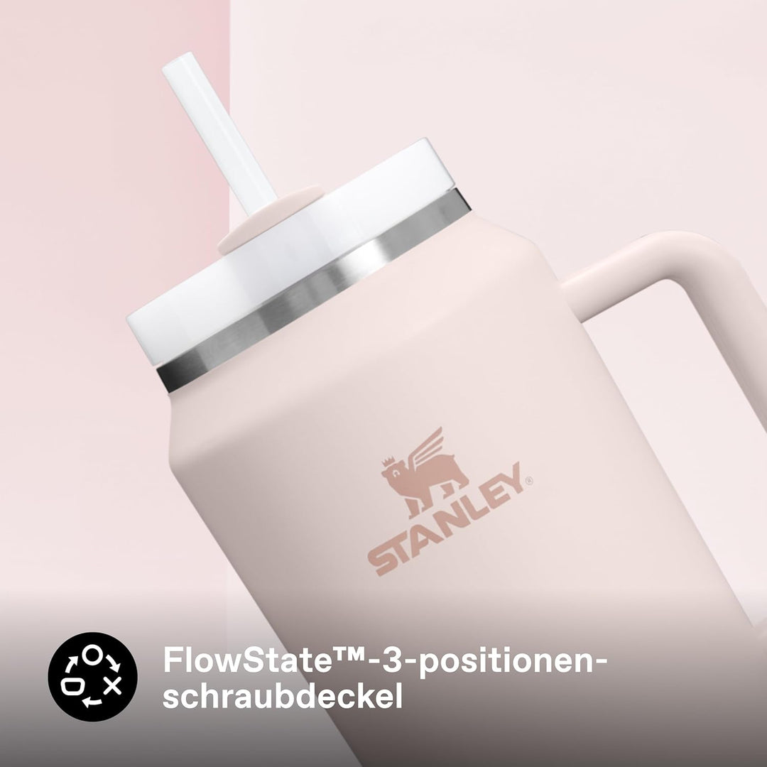 Stanley 1913 Quencher H2.0 FlowState Trinkflasche mit Strohhalm 1.9L - Thermobecher Kühlt 15 Stunden