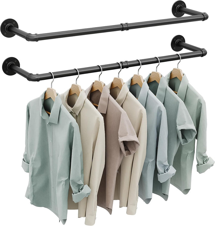 OROPY Industrieller Stil Rohr-Kleidergestell 2er Set, an der Wand befestigte abnehmbare Retro- Metal