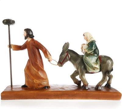 com-four® Krippenfiguren mit Kerzenhalter - christliche Weihnachtsdeko - Aufsteller aus Polyresin -