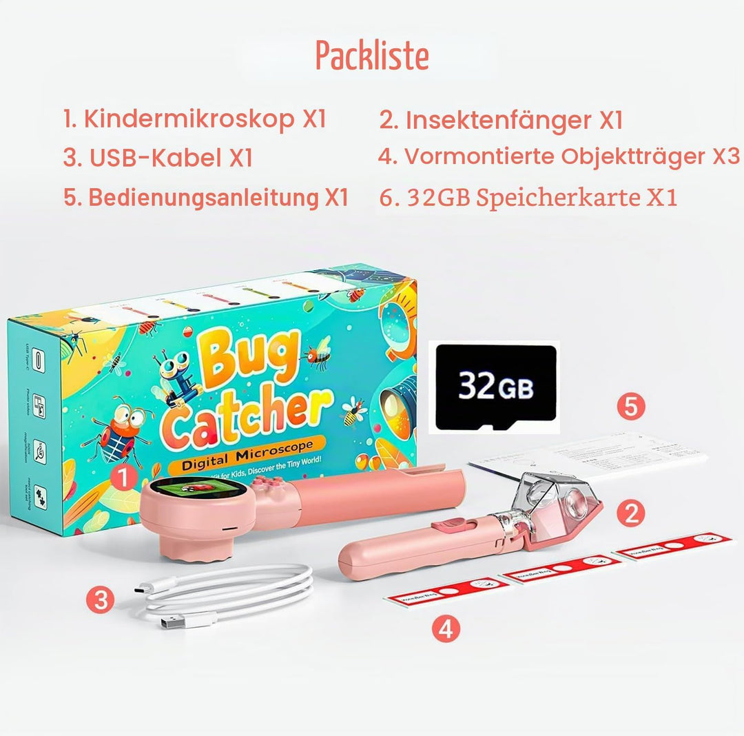 1000X Handheld Digital Mikroskop für Kinder – 4K 5,1 cm Bildschirm, wiederaufladbares Mini Labster t