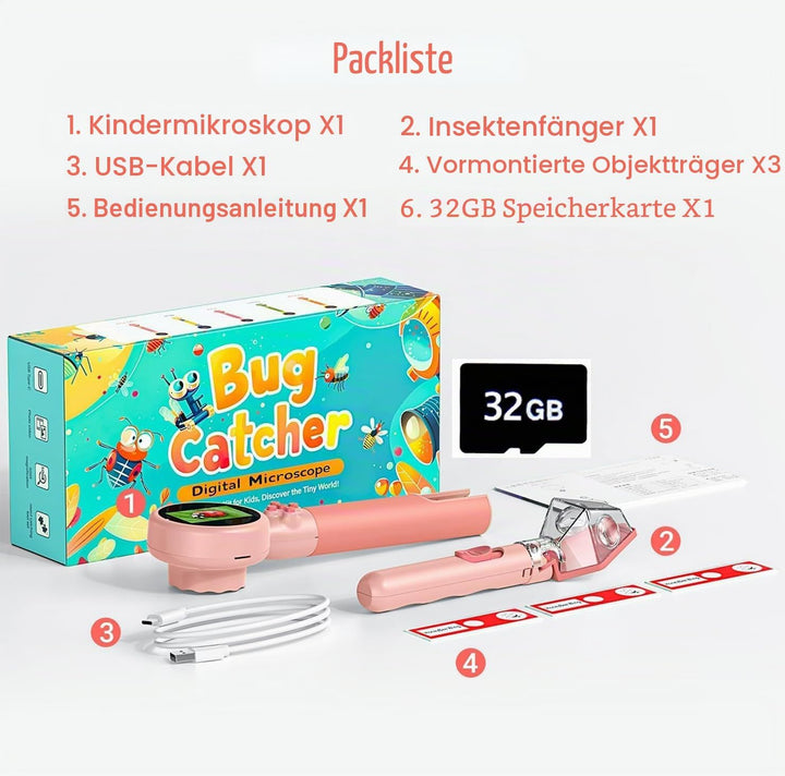 1000X Handheld Digital Mikroskop für Kinder – 4K 5,1 cm Bildschirm, wiederaufladbares Mini Labster t
