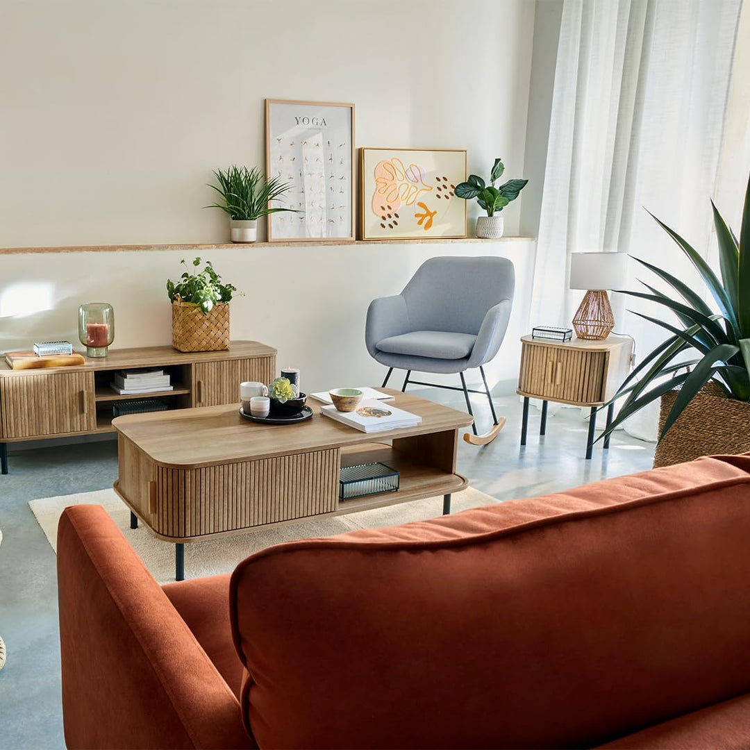 Zweitüriges Nachttischchen Colva - Natur - Beige - Atmosphera créateur d'intérieur cm Beige, cm Beig