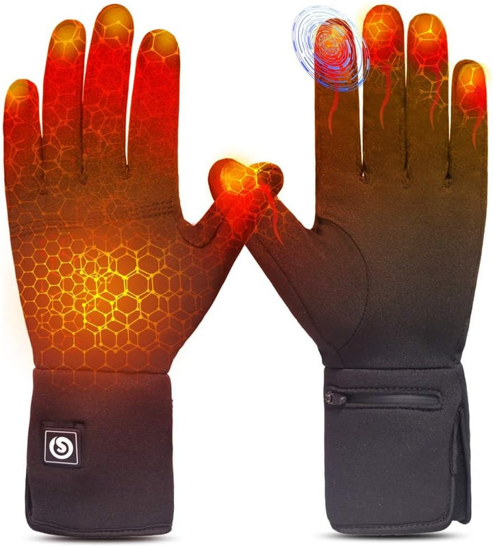 elektrische beheizte Handschuhe für Herren Damen，wiederaufladbar beheizbare Winter Handschuhe für Ou