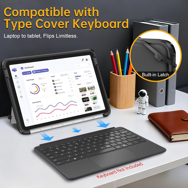 Fintie Hülle für Microsoft Surface Pro 12 Zoll 1. Edition (2025), Stossfeste Folio-Schutzhülle mit t