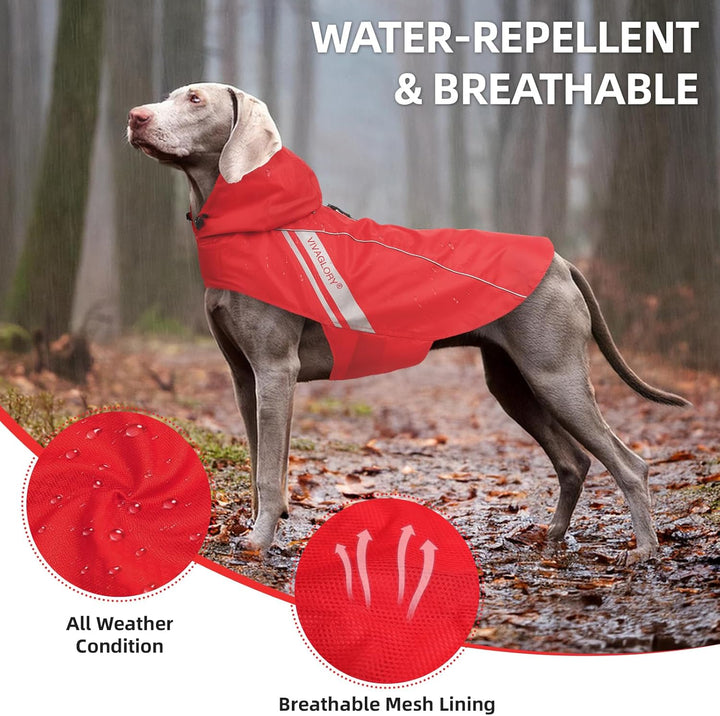 VIVAGLORY Hunderegenmantel für kleine Hunde, leicht an- und ausziehbare Regenbekleidung, reflektiere