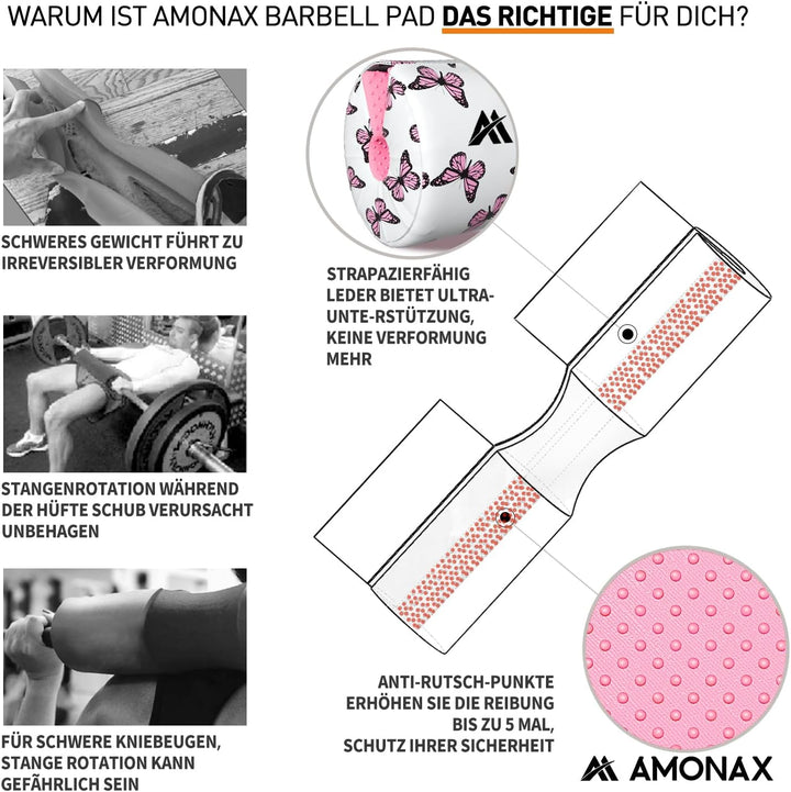 Amonax langhantel polster, extra dicke nackenpolster langhantel- Barbell Pad nackenschutz für hip th