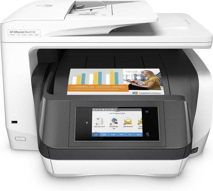 HP OfficeJet Pro 8730 Multifunktionsdrucker (512 MB, Instant Ink, Drucker, Scanner, Kopierer, Fax, P
