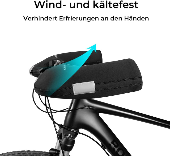 ROCKBROS Lenkerstulpen Lenker Handschuhe für Fahrrad Motorrad Roller Scooter Gefüttert Winddicht Was