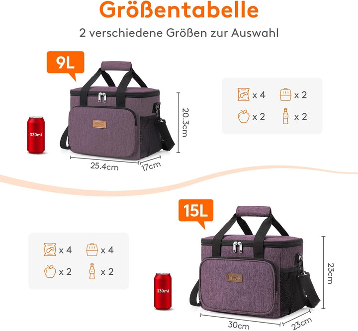 Lifewit Grosse Mittagstasche 24-Dosen (15L) Isolierte Lunchbox Weiche Kühlbox Kühltasche für Erwachs