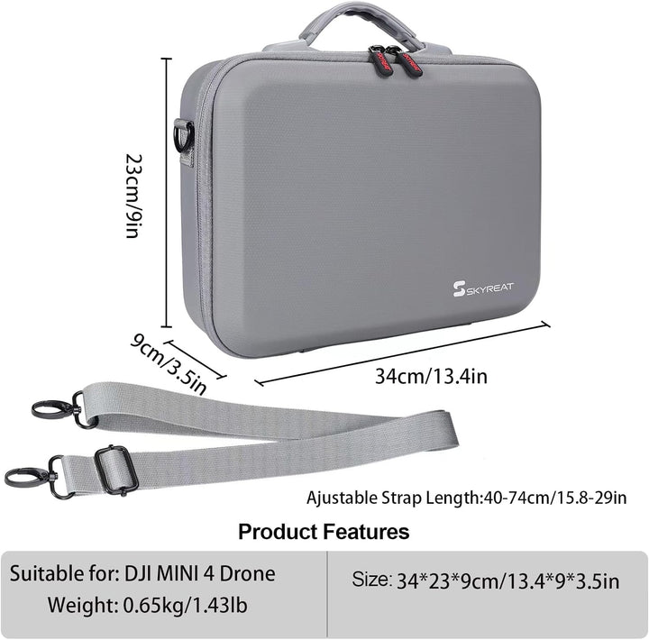 Skyreat Mini 4 Pro Tasche,Tragbarer Reisekoffer, kompakte Aufbewahrungs Tasche mit Tragegurt für DJI
