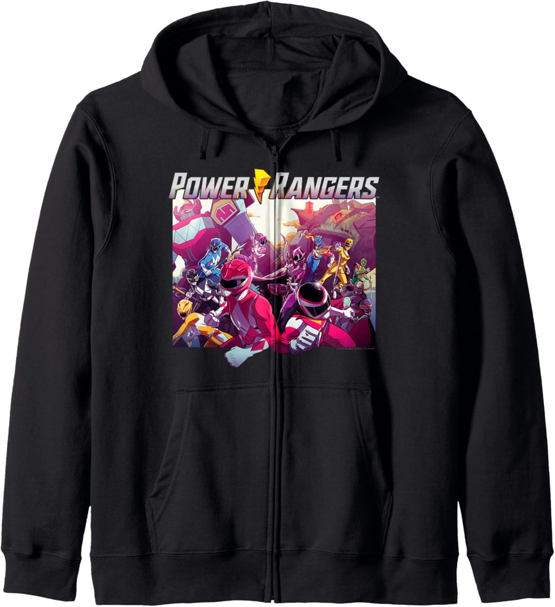 Power Rangers Shattered Grid Comic Team Up Poster Kapuzenjacke